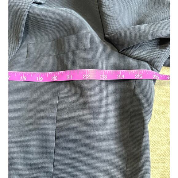 Alan Flusser Blue Silk Two Button Front Single Breasted Sports Jacket Size 48L - Picture 5 of 6